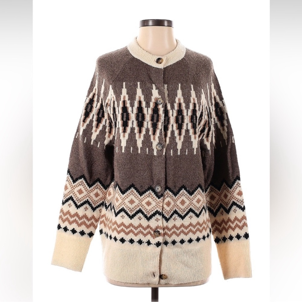 J. Crew Geometric Patterned Cardigan Sweater